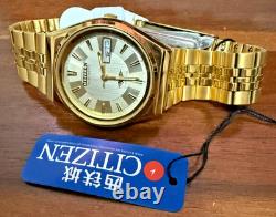 Citizen 21 Jewels Gold Automatic Watch NOS Vintage Day Date Japan Rare