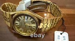 Citizen 21 Jewels Gold Automatic Watch NOS Vintage Day Date Japan Rare