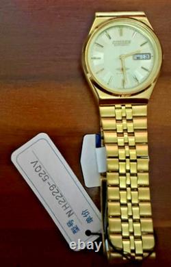 Citizen 21 Jewels Gold Automatic Watch NOS Vintage Day Date Japan Rare