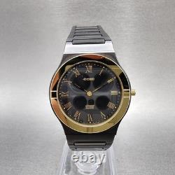 Citizen Exceed Watch Men 32mm Black Dial Two Tone Round 7903-781431 New Batt NOS