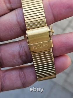 Citizen Quartz Gold Tone Vintage Square Watch Japan Made New Old Stock