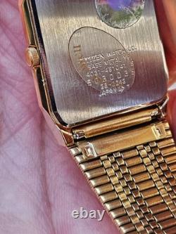 Citizen Quartz Vintage Gold Tone Square Watch Japan Made New Old Stock
