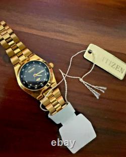Citizen Women's Gold Automatic Watch NOS 21 Jewels Day Date Vintage