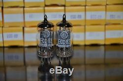 ECC83 12AX7 EI Yugoslavia Telefunken Long Smooth Plates 17mm NOS Matched Pair