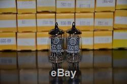 ECC83 12AX7 EI Yugoslavia Telefunken Long Smooth Plates 17mm NOS Matched Pair