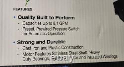 ECO FLO 1/2 HP Plastic Shallow Well Jet Pump New Old Stock 7.5 Gal PM At 5 Feet