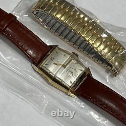 ELGIN 10K GOLD FILLED MEN'S WATCH Tank, Model 681, ELGIN 19 NEW OLD STOCK