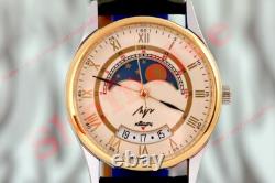 Ex Rare Russian USSR Moon phase vintage OLD stock wrist watch Luch