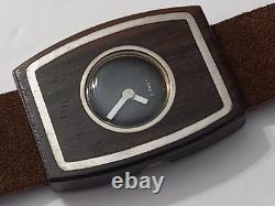 Fabulous Nos 1970's Lord's Sterling Silver/ Wooden French Manual Ladies Watch