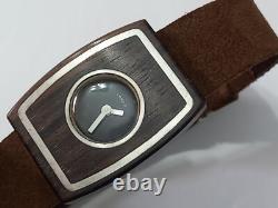 Fabulous Nos 1970's Lord's Sterling Silver/ Wooden French Manual Ladies Watch