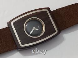 Fabulous Nos 1970's Lord's Sterling Silver/ Wooden French Manual Ladies Watch