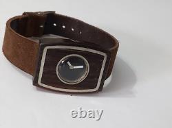 Fabulous Nos 1970's Lord's Sterling Silver/ Wooden French Manual Ladies Watch