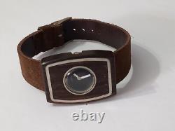 Fabulous Nos 1970's Lord's Sterling Silver/ Wooden French Manual Ladies Watch