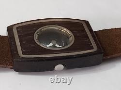 Fabulous Nos 1970's Lord's Sterling Silver/ Wooden French Manual Ladies Watch