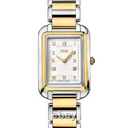 Fendi Classico Two Tone Rectangular Swiss Stainless Gold Watch New Old Stock NOS