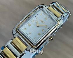 Fendi Classico Two Tone Rectangular Swiss Stainless Gold Watch New Old Stock NOS