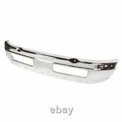 Front Bumper Chrome Steel + Covers Kit For 1994-2002 Dodge Ram 1500 2500 3500