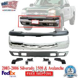 Front Bumper Cover Kit with Brackets For 03-2006 Chevy Silverado 1500 & Avalanche
