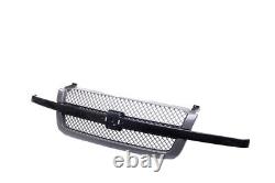 Front Grille Gray withChrome Center Bar For 03-07 Silverado 1500 Pickup SS Style