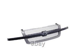 Front Grille Gray withChrome Center Bar For 03-07 Silverado 1500 Pickup SS Style