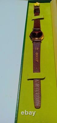 GUCCI 3000L Watch Sherry Line Dial Gold Bezel New Old Stock Ladies Watch