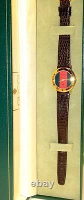 GUCCI 3000L Watch Sherry Line Dial Gold Bezel New Old Stock Ladies Watch