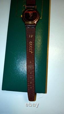 GUCCI 3000L Watch Sherry Line Dial Gold Bezel New Old Stock Ladies Watch