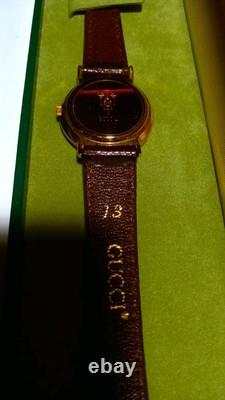 GUCCI 3000L Watch Sherry Line Dial Gold Bezel New Old Stock Ladies Watch