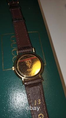 GUCCI 3000L Watch Sherry Line Dial Gold Bezel New Old Stock Ladies Watch