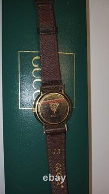 GUCCI 3000L Watch Sherry Line Dial Gold Bezel New Old Stock Ladies Watch