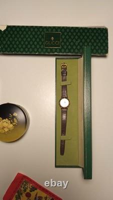 GUCCI 3000L Watch Sherry Line Dial Gold Bezel New Old Stock Ladies Watch