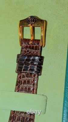 GUCCI 3000L Watch Sherry Line Dial Gold Bezel New Old Stock Ladies Watch