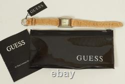GUESS Women's Tan Croc Style Leather Band Watch! New Old Stock! New Battery