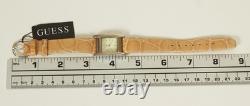 GUESS Women's Tan Croc Style Leather Band Watch! New Old Stock! New Battery
