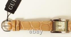 GUESS Women's Tan Croc Style Leather Band Watch! New Old Stock! New Battery