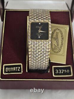 Gorgeous NOS Swiss Lucien Piccard Dufonte Diamond Watch Original Box Paperwork