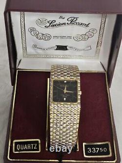 Gorgeous NOS Swiss Lucien Piccard Dufonte Diamond Watch Original Box Paperwork