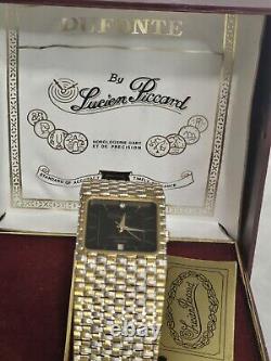 Gorgeous NOS Swiss Lucien Piccard Dufonte Diamond Watch Original Box Paperwork