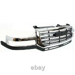 Grille 03-07 For GMC Sierra 2500/3500 HD Chr Shell withBlack Insert Fit 07 Classic