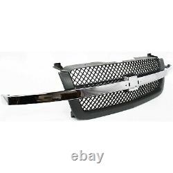 Grille 2003-06 For Chevy Silverado/Avalanche 1500 Gray Chr Bar witho Body Cladding