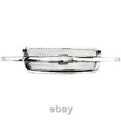 Grille All Chrome for Chevy Silverado Pickup 1500 2500 3500 Avalanche