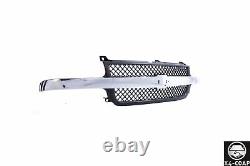 Grille Black Shell With Chrome Bar for Chevrolet Silverado 2500 3500