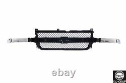 Grille Black Shell With Chrome Bar for Chevrolet Silverado 2500 3500