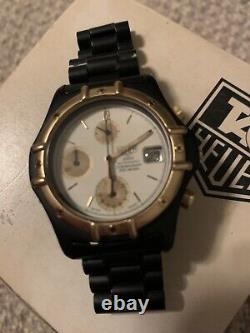 Heuer 2000 Automatic Chronograph Rare Black Pvd Vintage box nos bezel pre merger