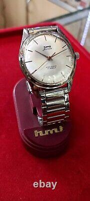 Hmt Janata Silver Sunburst New But Old Stock Original Hand Winding Watch For Men