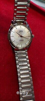 Hmt Janata Silver Sunburst New But Old Stock Original Hand Winding Watch For Men