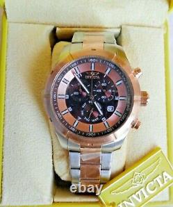 Invicta 12145 Men's Steel/Rose Gold Tone Chronograph Watch (NEW OLD STOCK)