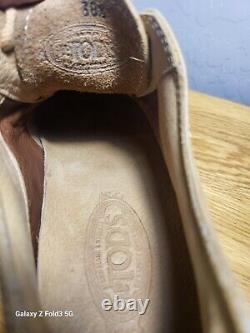 J. P. Tod's Womens Suede Lace Up Oxford Driving Shoes Beige Size 38 1/2 US8 NOS