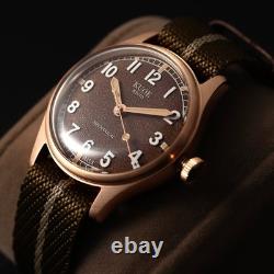 KUOE KYOTO OLD SMITH 90-002 Automatic Watch Khaki x Beige Band Brown Dial 35mm
