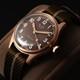 KUOE KYOTO OLD SMITH 90-002 Automatic Watch Khaki x Beige Band Brown Dial 35mm